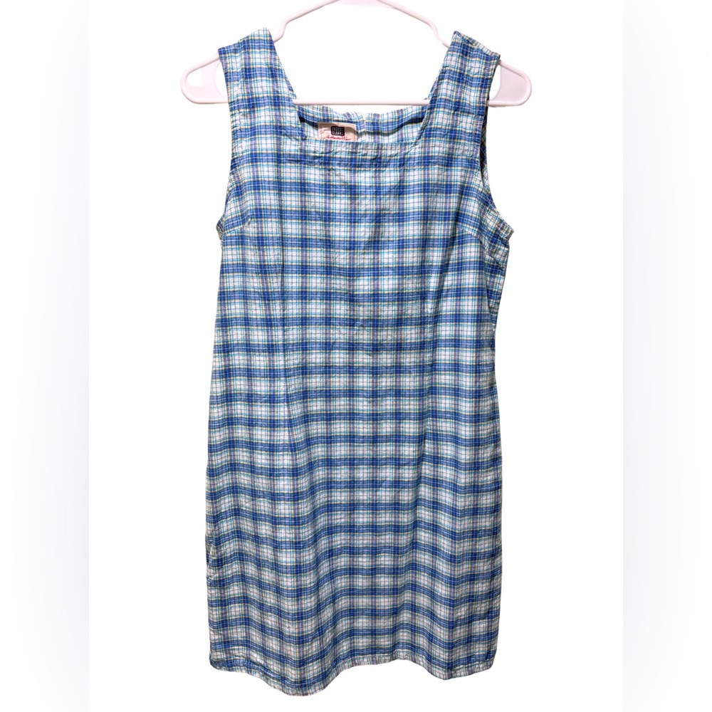 Faded Glory Blue Plaid Maxi Dress